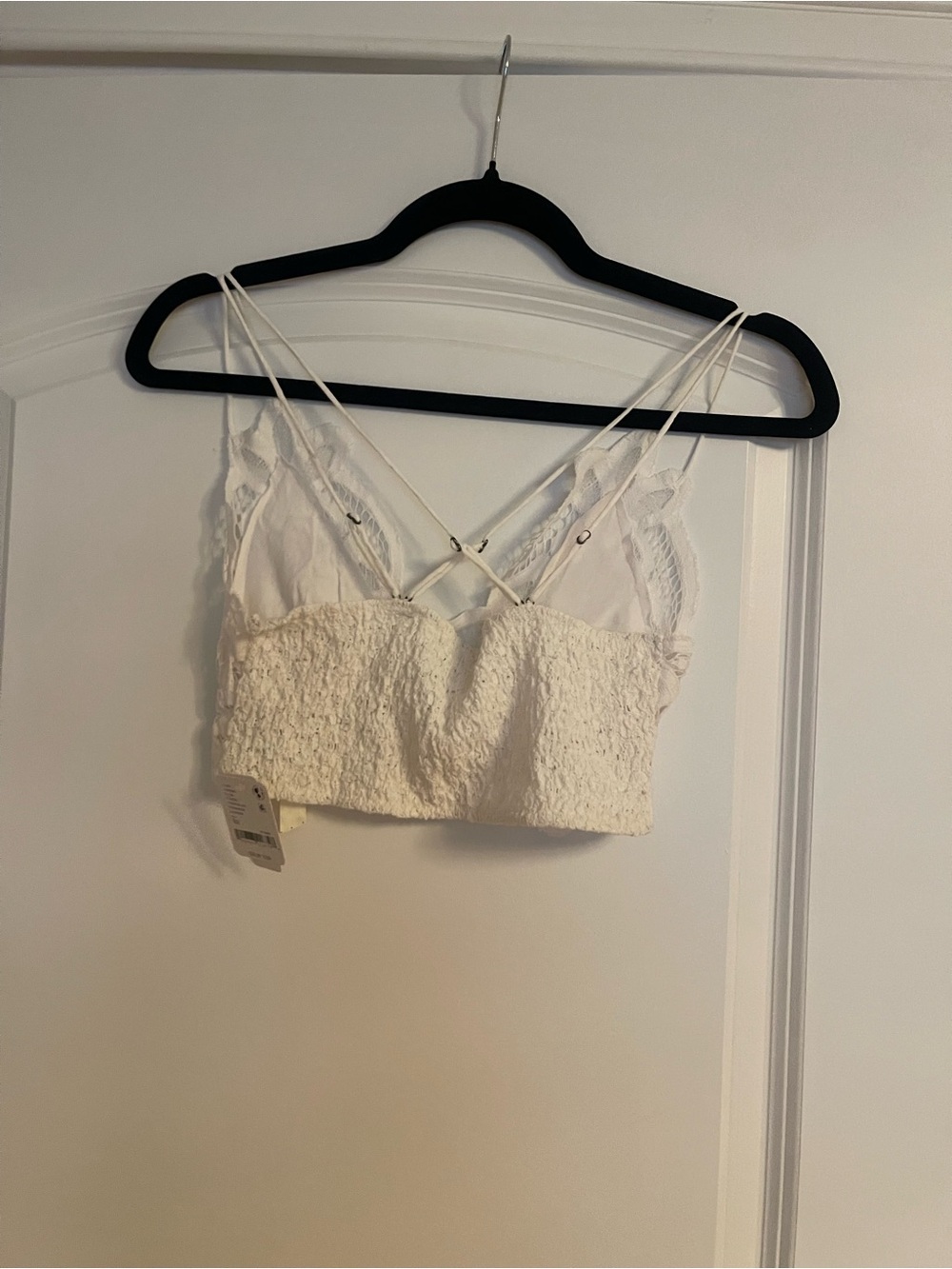 Free People Cream Textured Lace Bralette Camisole